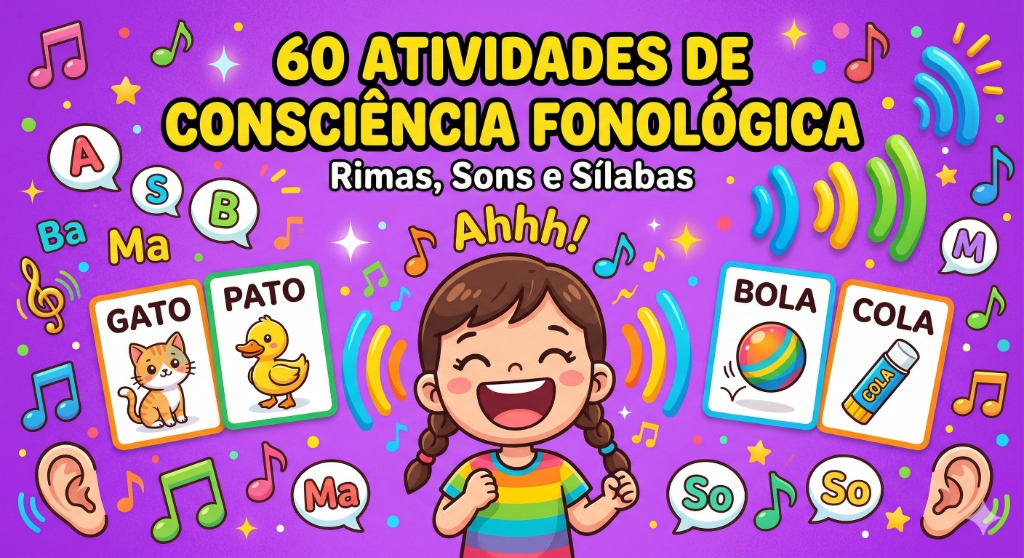 60 Atividades de Consciência Fonológica — Rimas, Sons e Sílabas